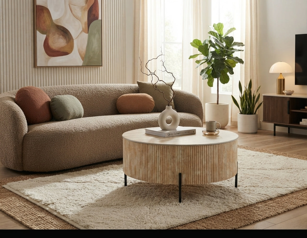 Dunmore — Table basse en céramique travertin — vue 2