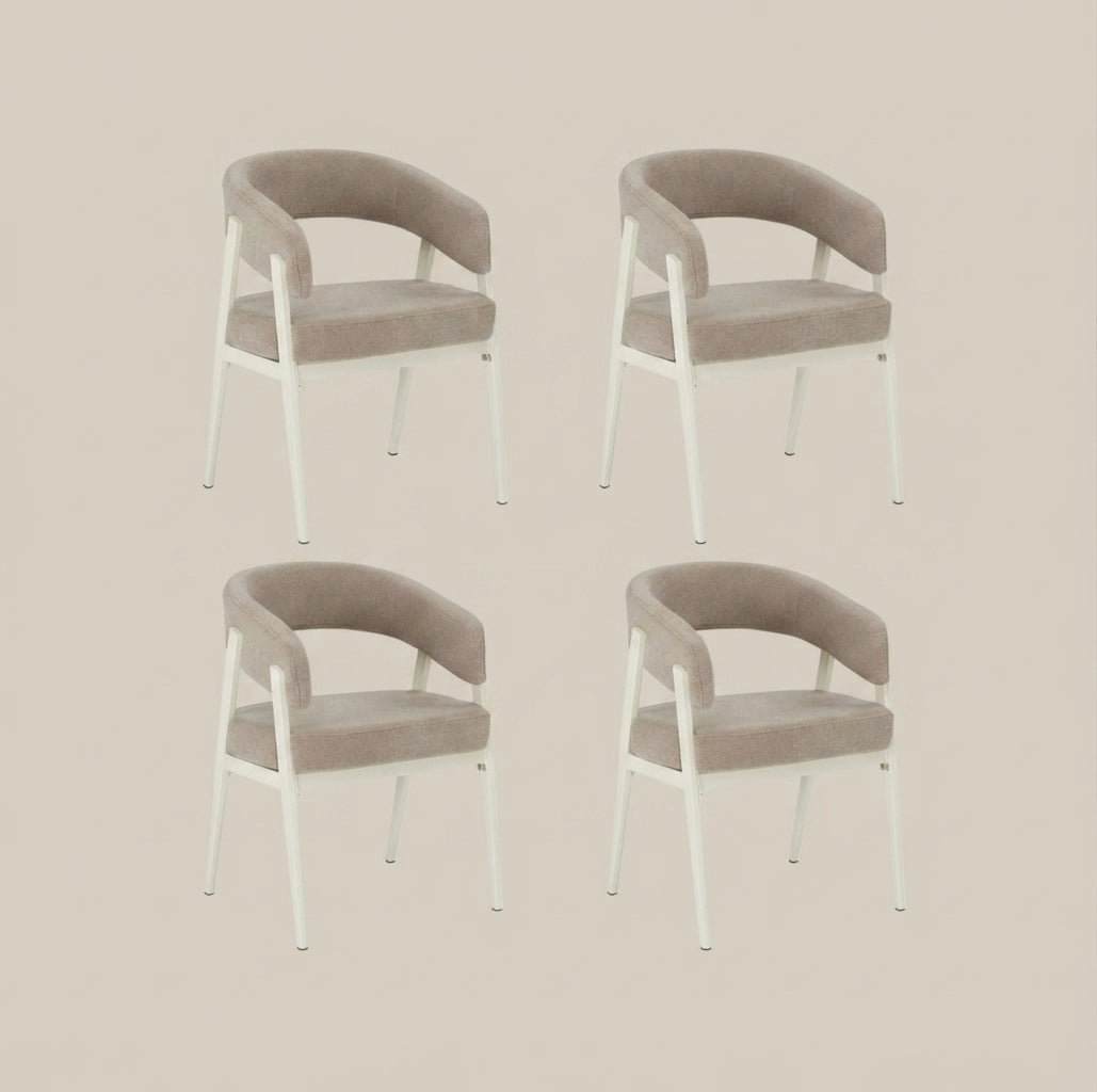 Brimley — Chaise en tissu Grain moka, piètement métal beige — vue 3