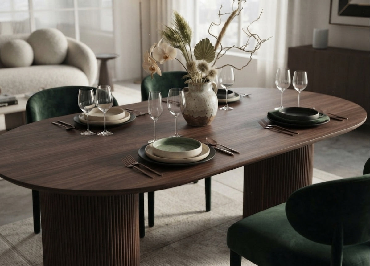 Ingwood — Table à manger en effet bois noyer — vue 1