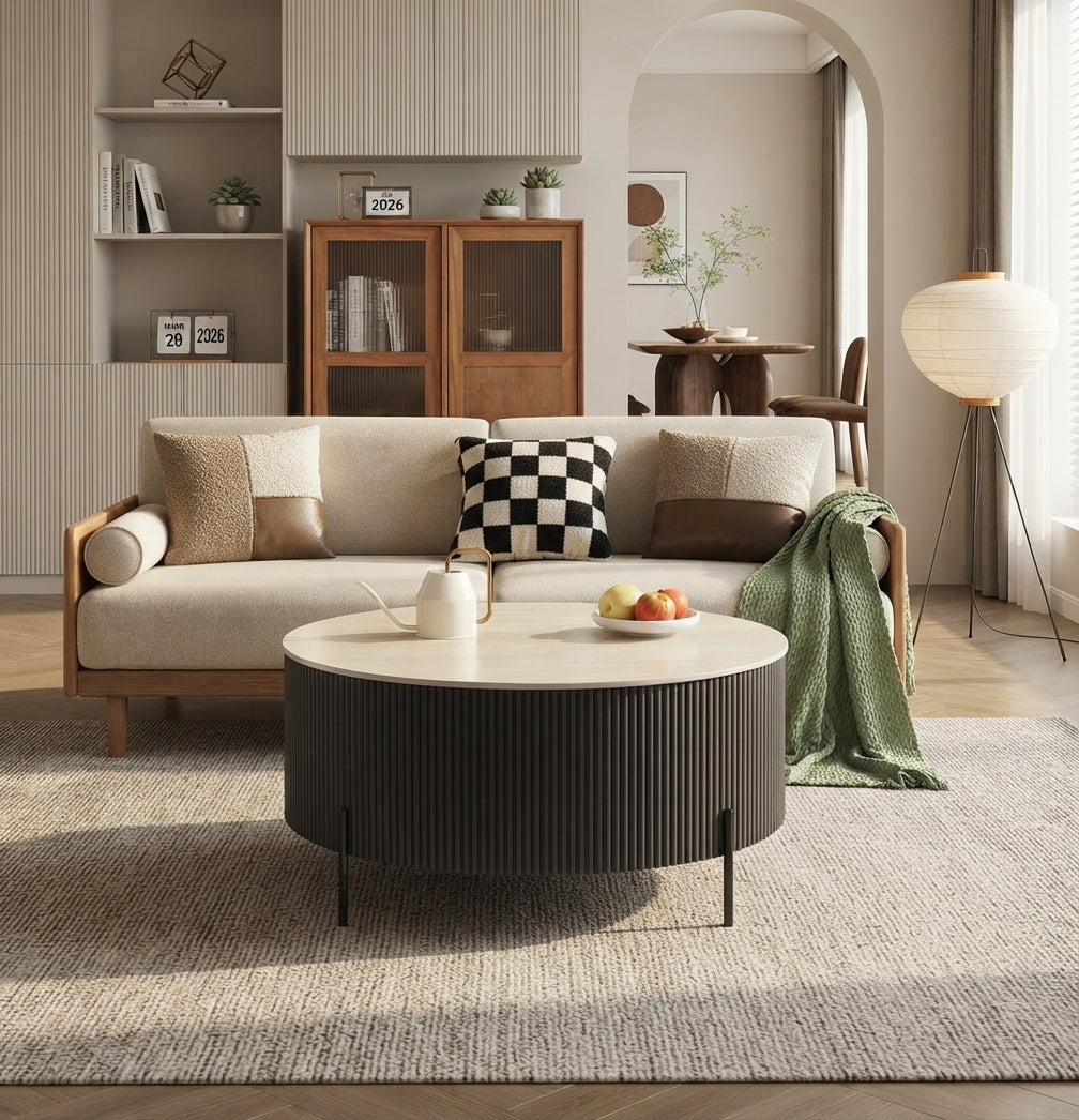 Selby — Table basse en céramique travertin — vue 2