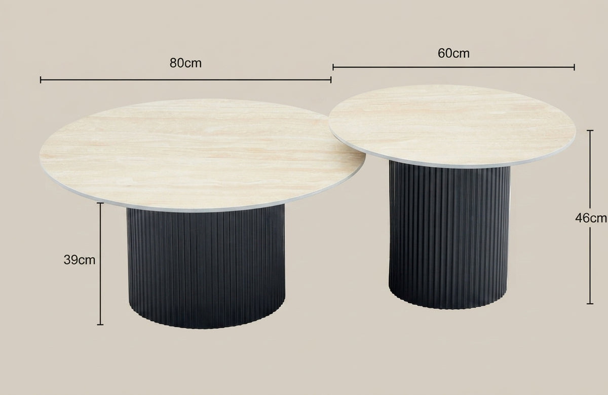 Radlett — Table basse en céramique travertin mat — vue 4
