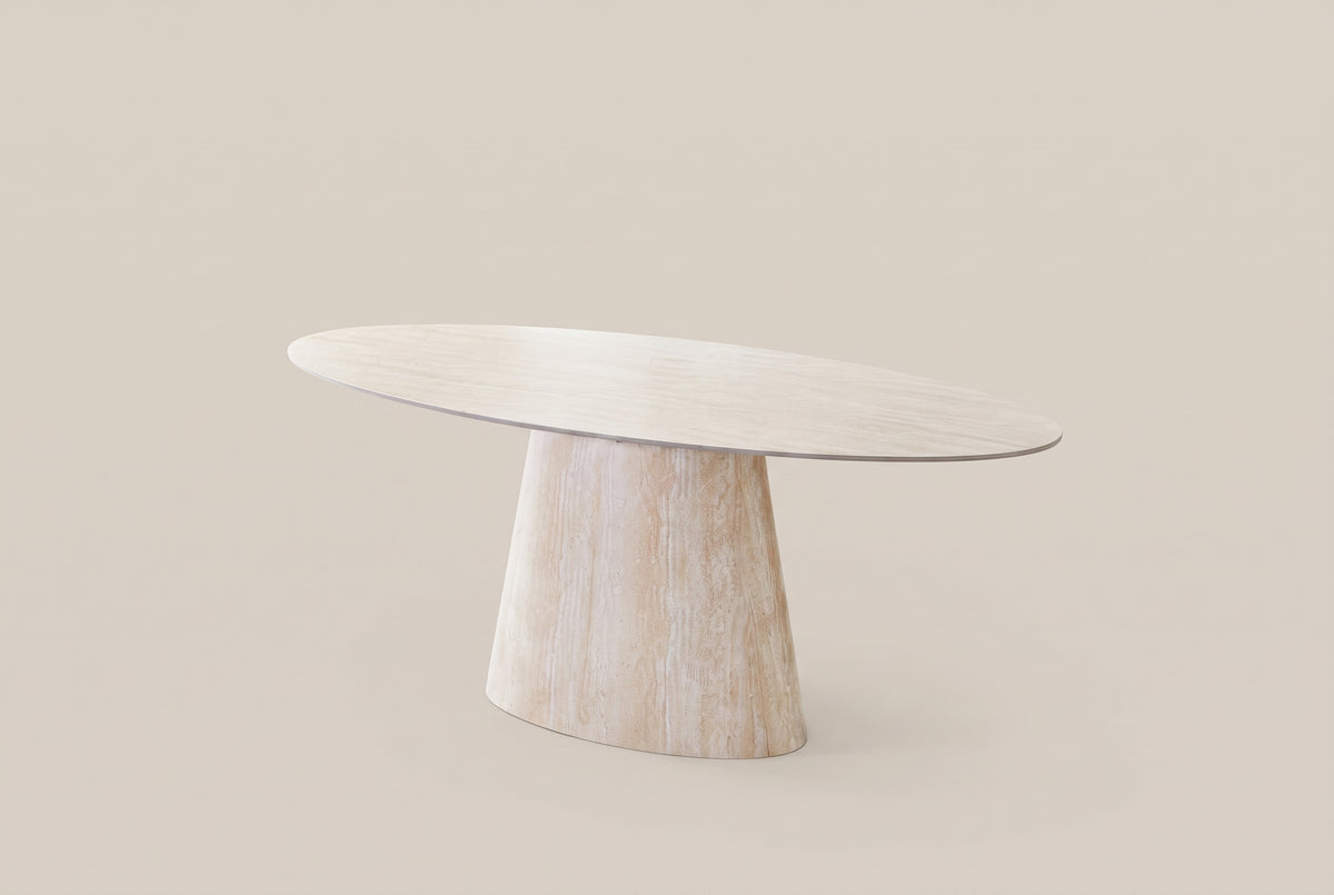 Warstow — Table à manger en céramique effet travertin — vue 3