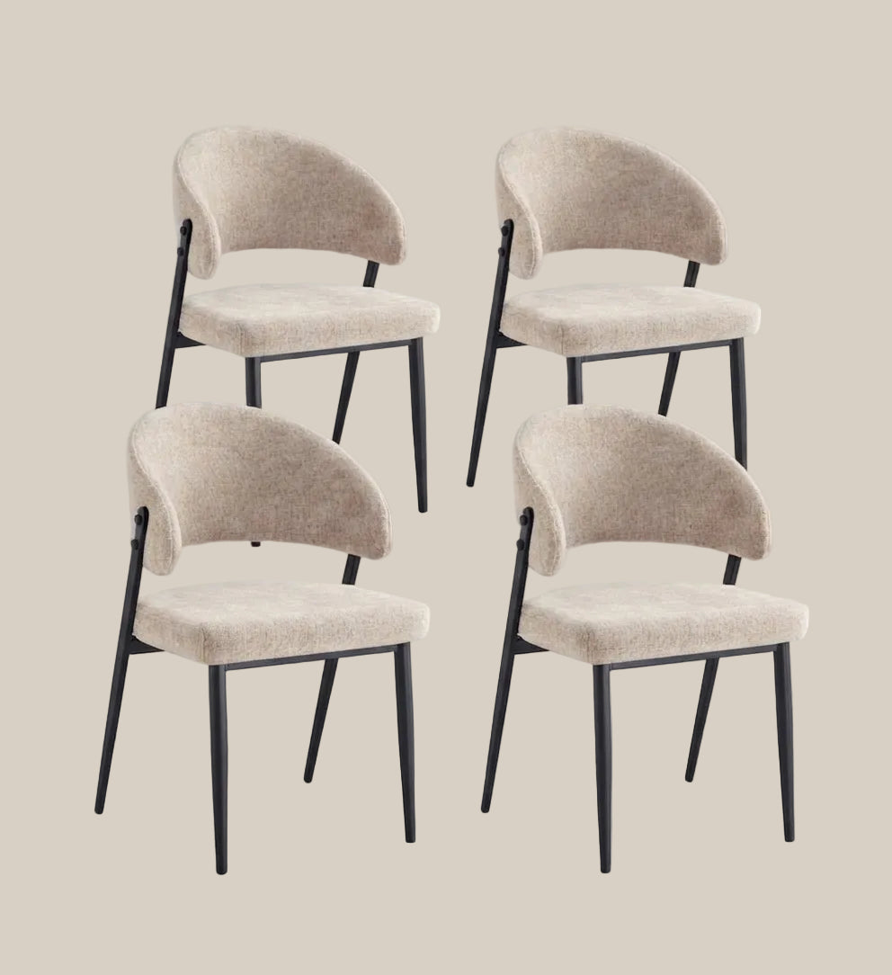 Ashford — Chaise en tissu Marbella marron glacé, piètement métal noir — vue 5