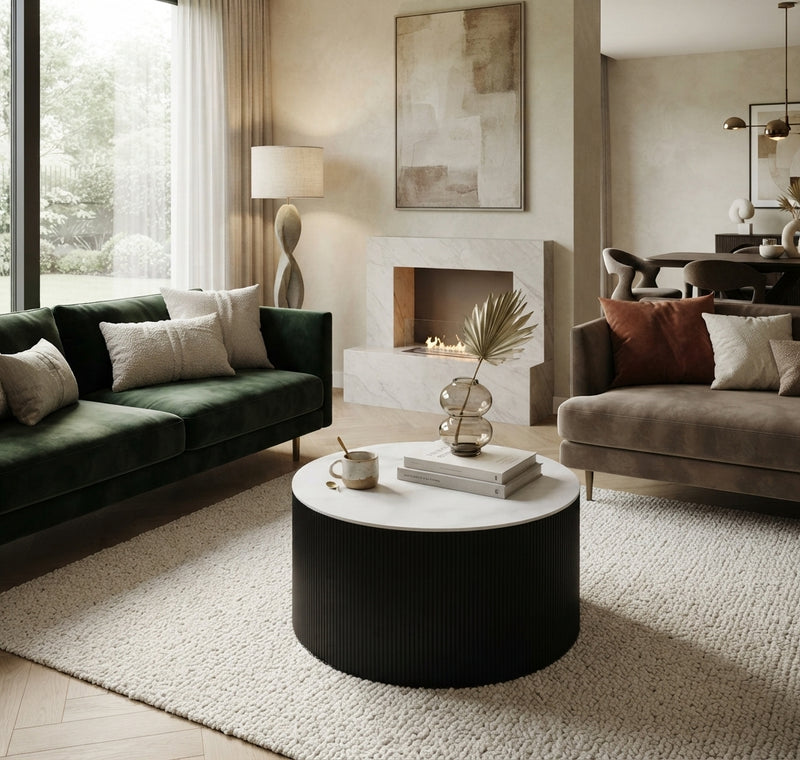 Gosford — Table basse en céramique marbre blanc