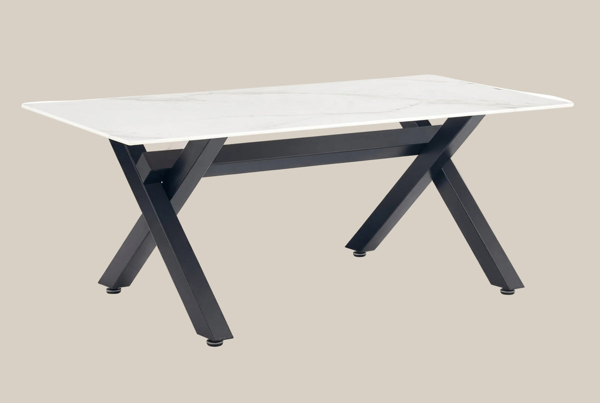 Wexford — Table basse en céramique marbre blanc — vue 1