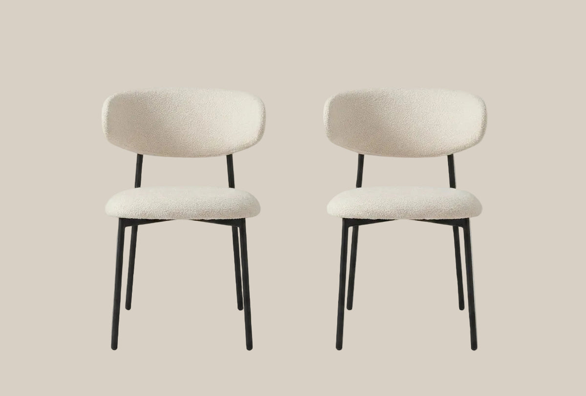 Pendle — Chaise en serge beige, piètement métal noir — vue 4