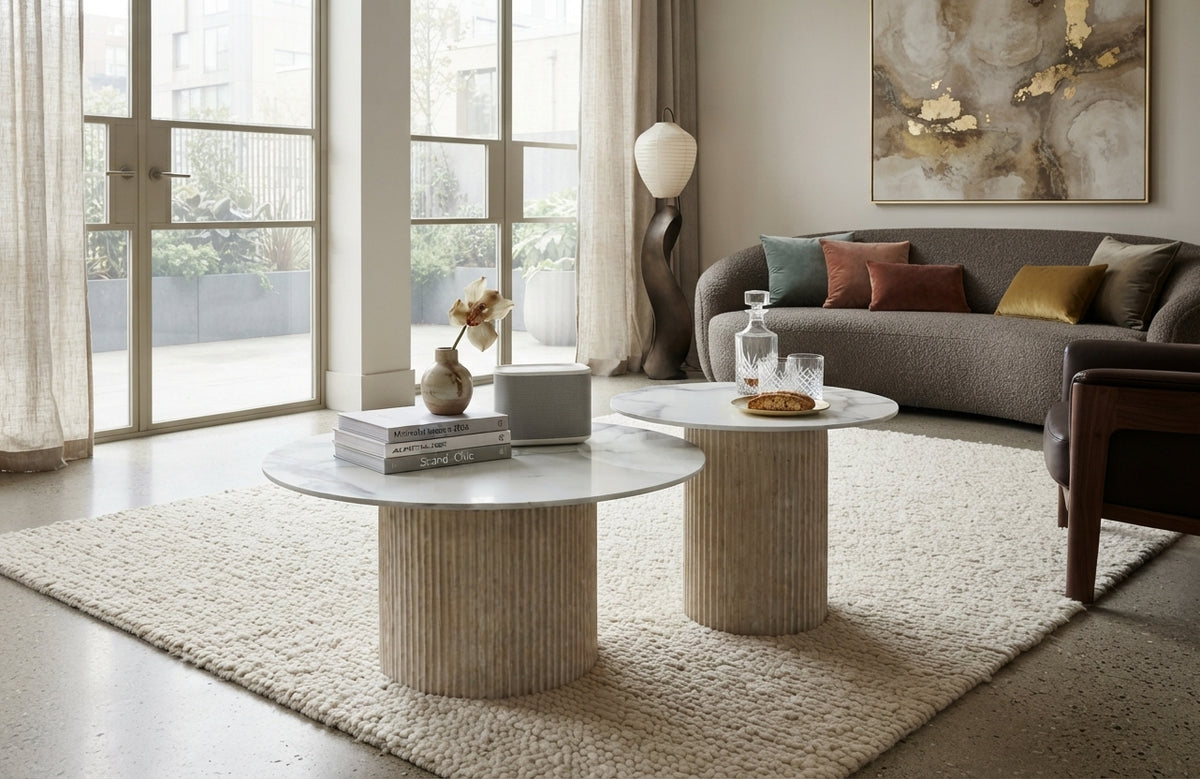 Wrenfield — Table basse en céramique marbre blanc — vue 2