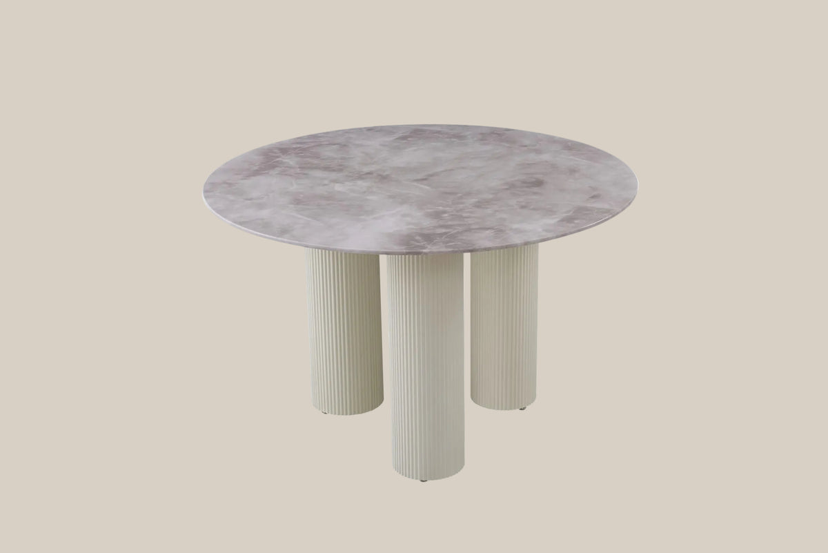 Gatedon — Table à manger en céramique effet marbre gris — vue 3