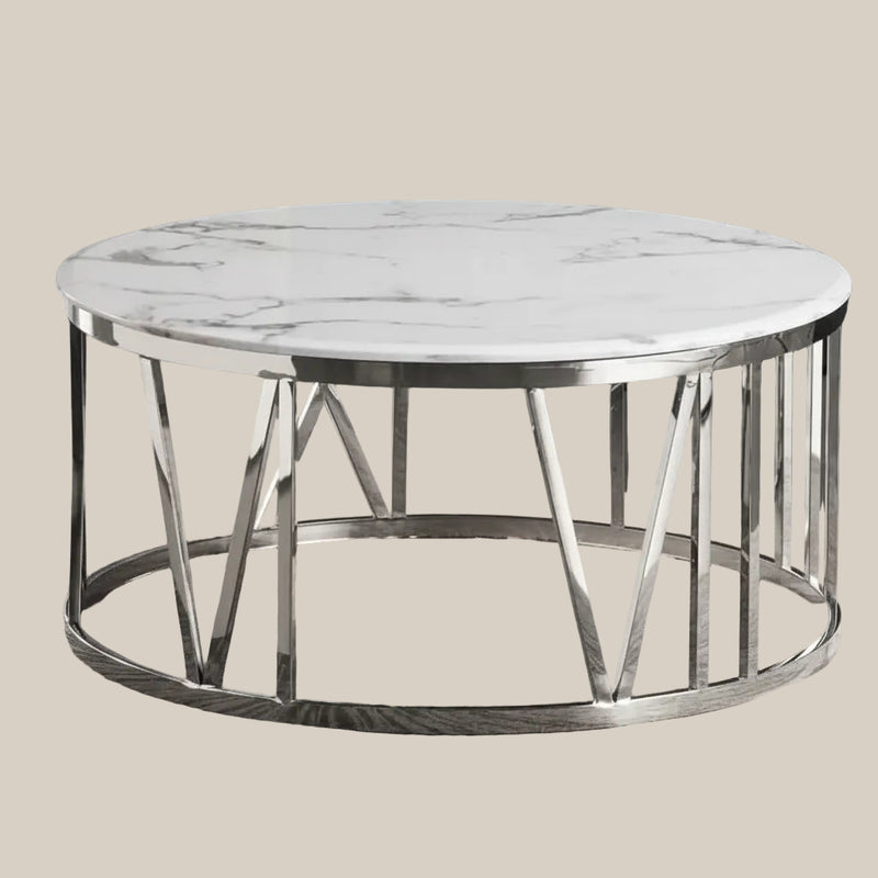 Yeadon — Table basse en verre et chrome en situation