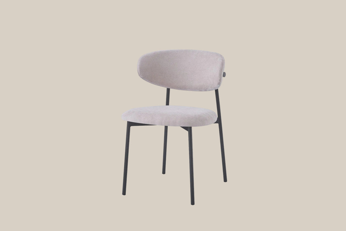Ridgeway — Chaise en serge moka, piètement métal noir — vue 2