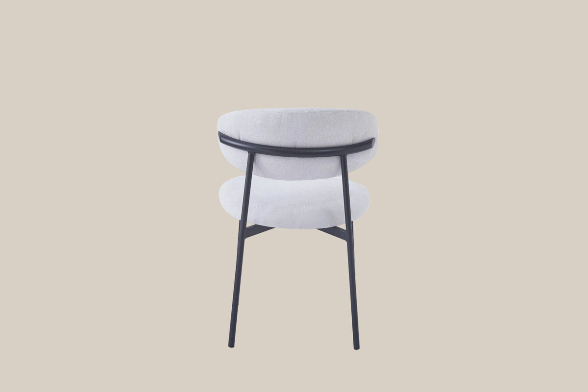 Pendle — Chaise en serge gris, piètement métal noir — vue 3