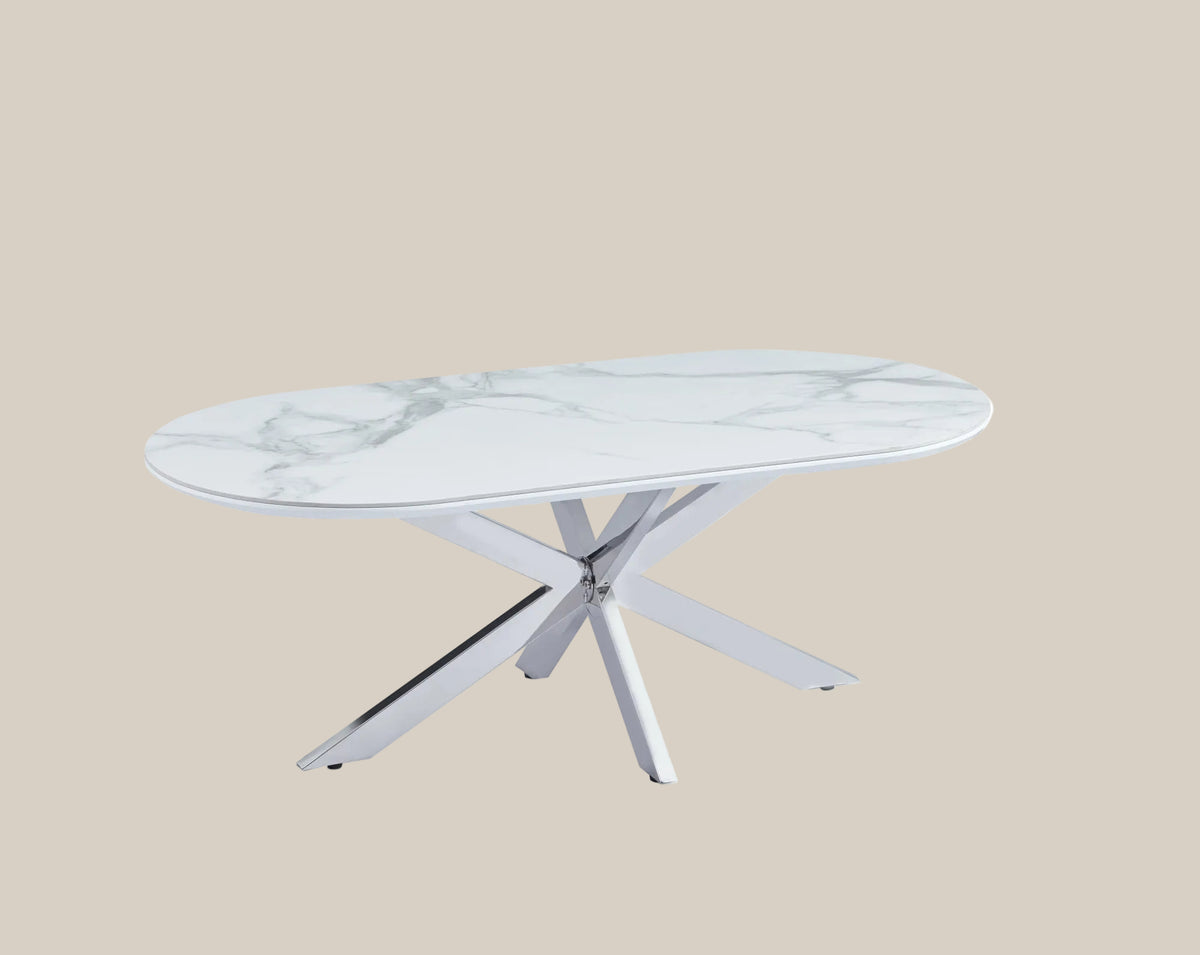 Halstead — Table basse en céramique marbre blanc — vue 1