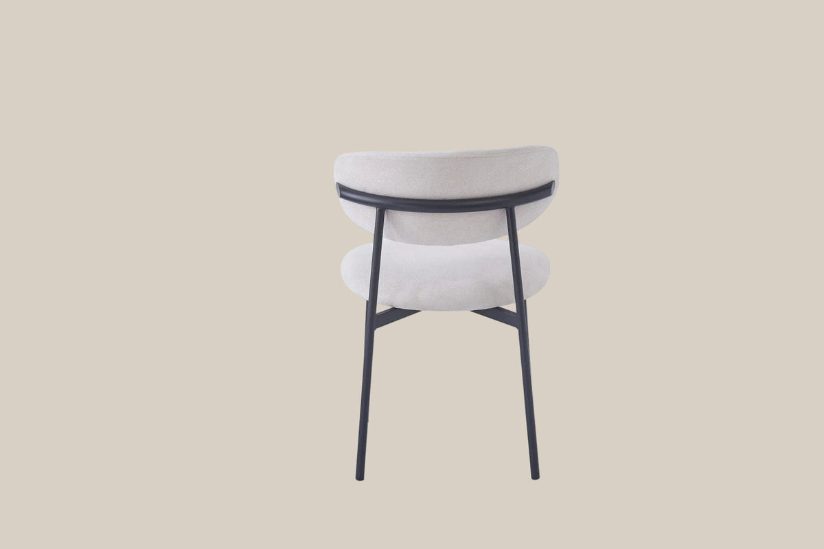 Pendle — Chaise en serge beige, piètement métal noir — vue 3