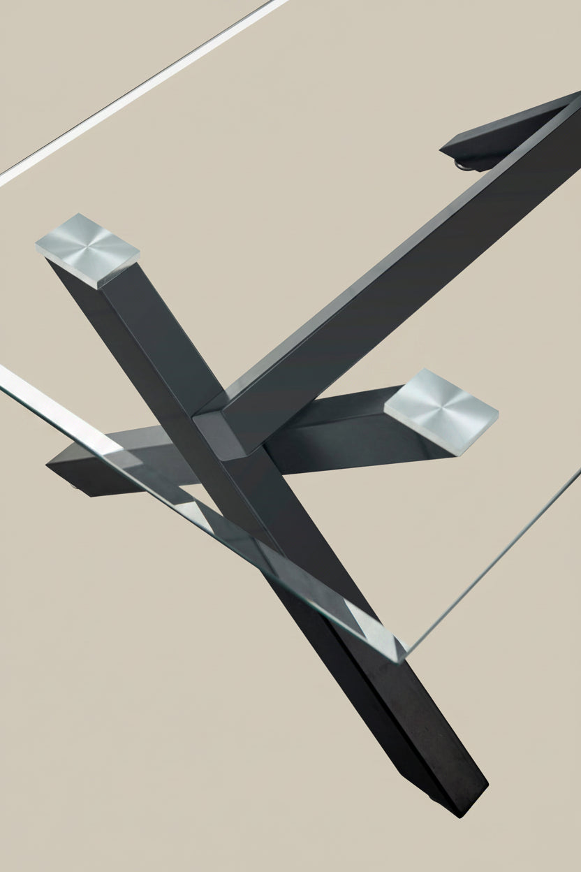 Whitlow — Table basse en verre et métal noir — vue 3