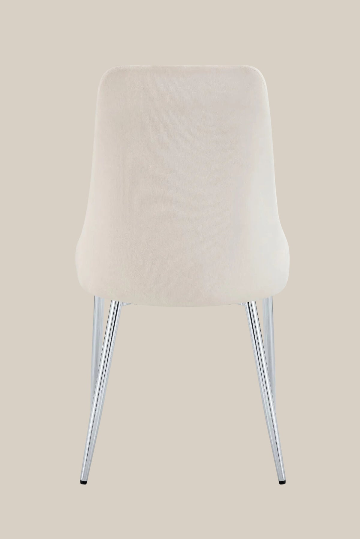 Faringdon — Chaise en velours beige, piètement chrome — vue 3
