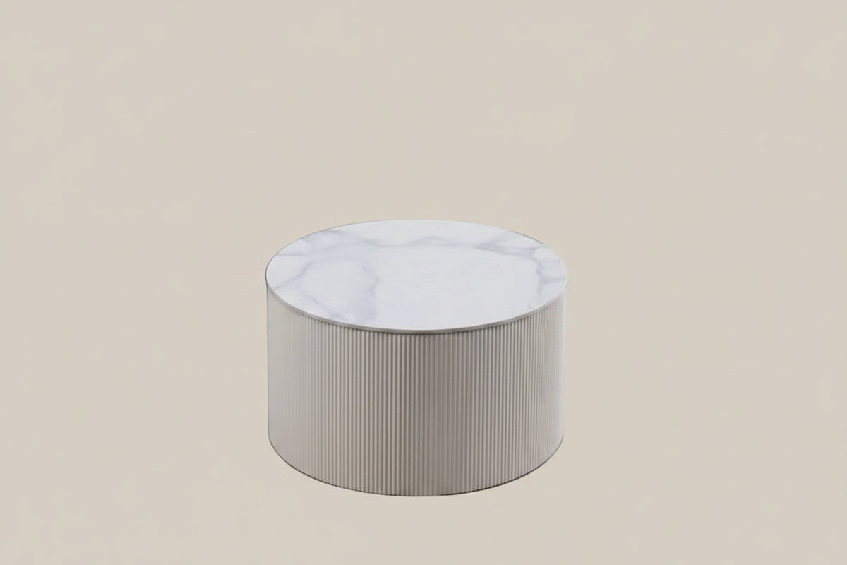 Jessop — Table basse en céramique marbre blanc — vue 1