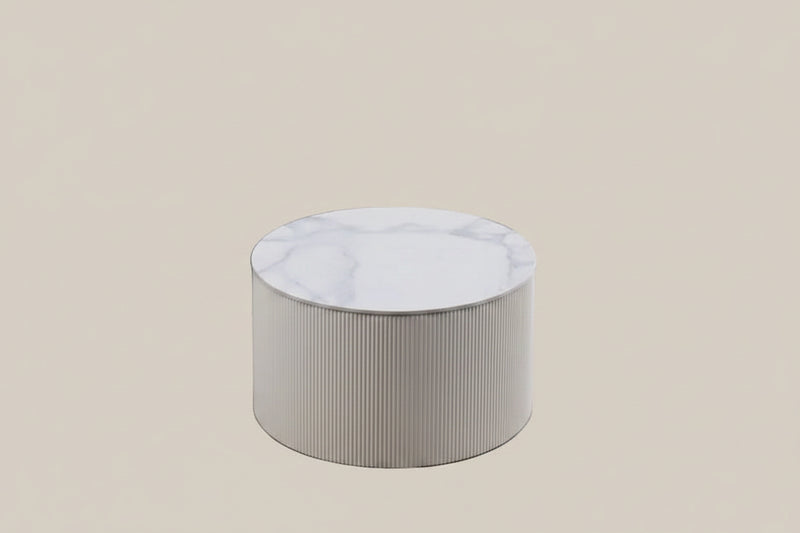 Jessop — Table basse en céramique marbre blanc en situation
