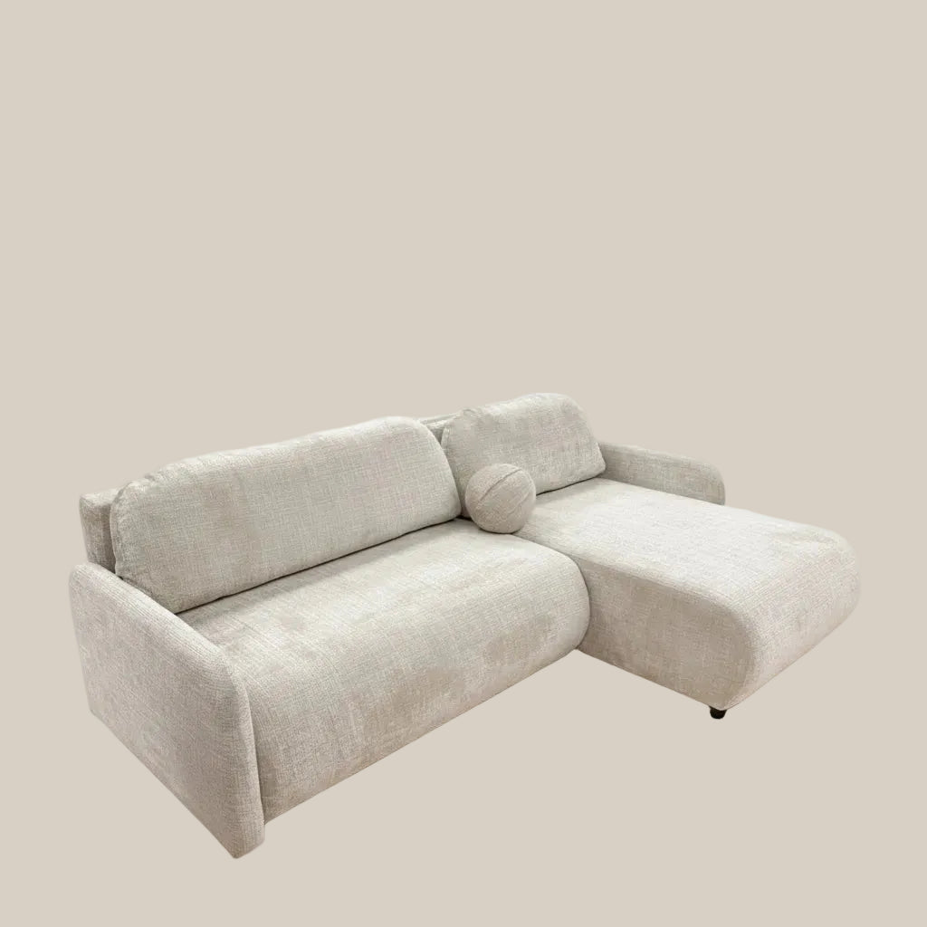Ashbury – Canapé d'angle en tissu beige — vue 3