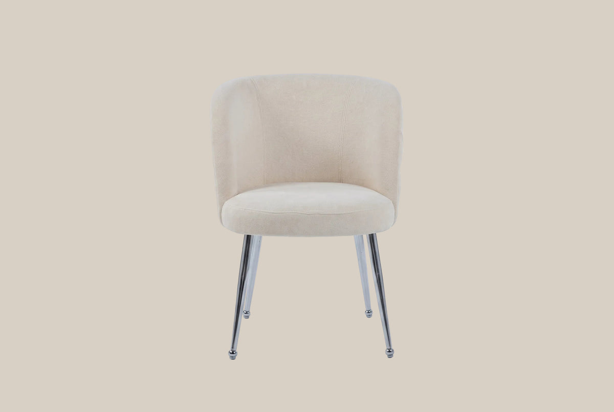 Ashfield — Chaise en tissu effet lin anthracite, piètement chromé — vue 2