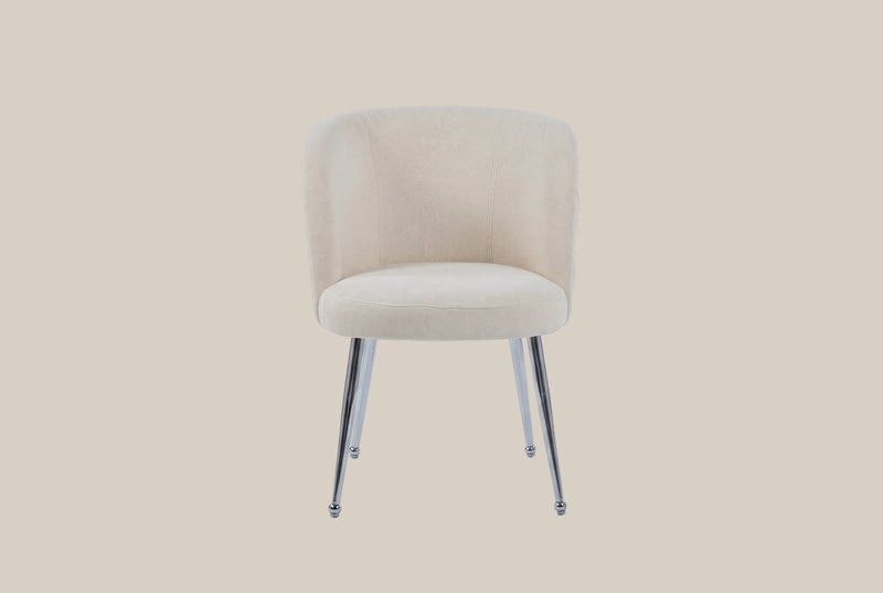 Ashfield — Chaise en tissu effet lin anthracite, piètement chromé