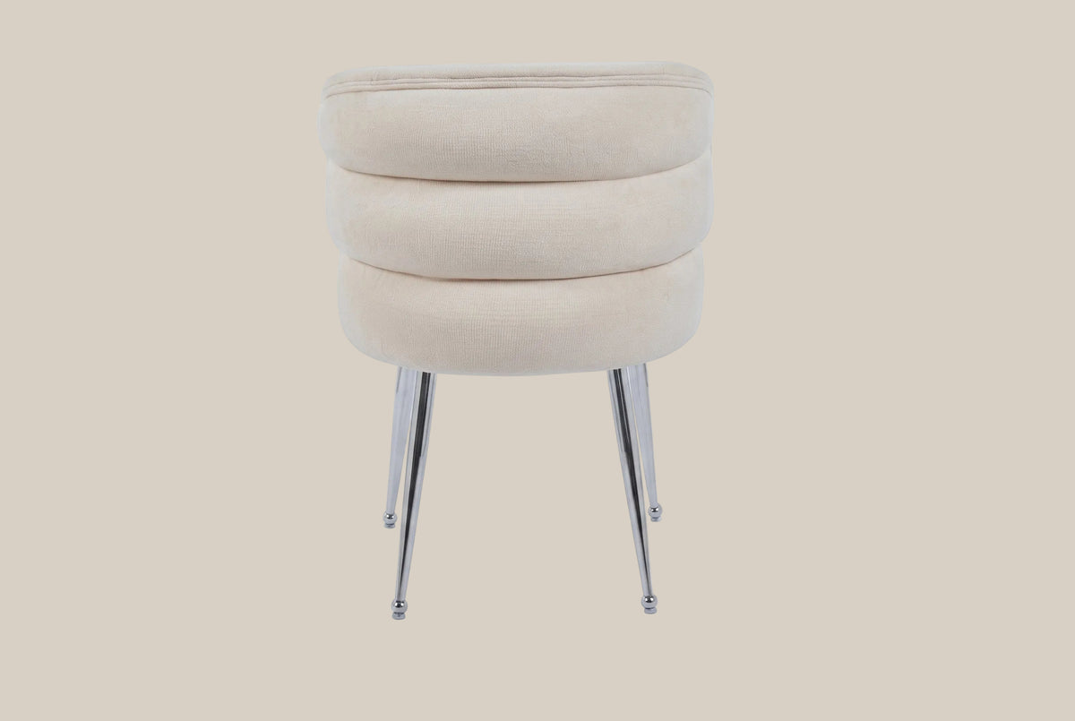 Ashfield — Chaise en tissu effet lin anthracite, piètement chromé — vue 3