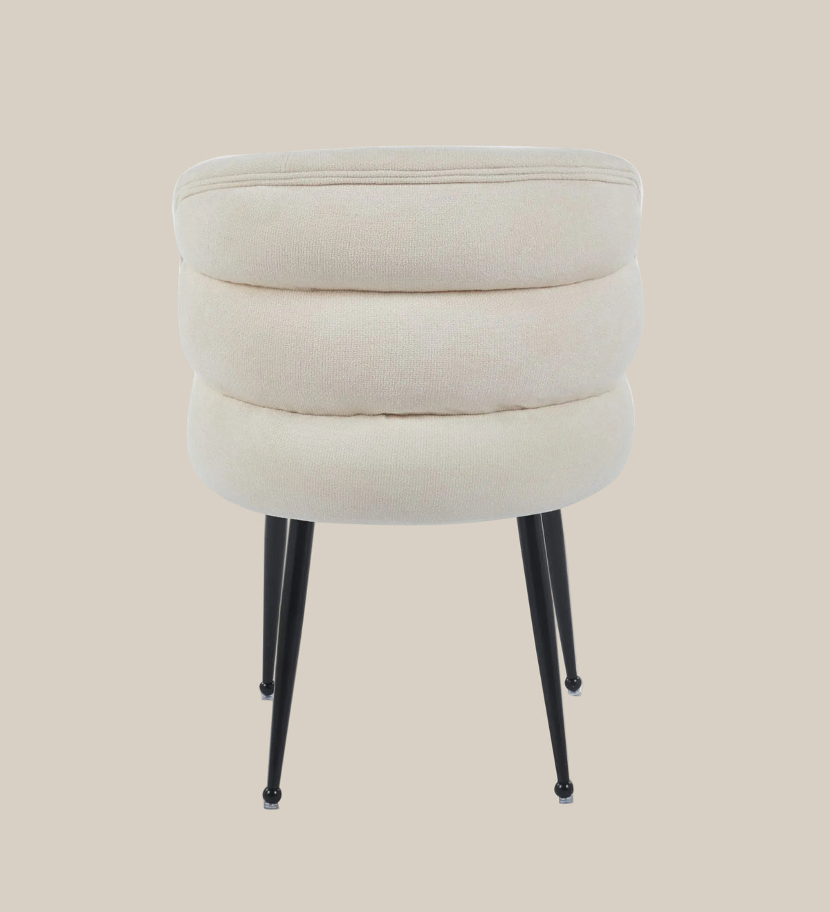 Ashfield — Chaise en tissu effet lin écru, piètement métal noir — vue 3