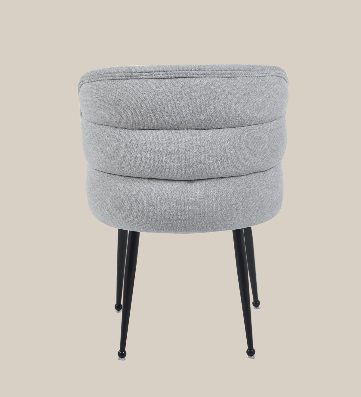 Ashfield — Chaise en tissu effet lin gris, piètement métal noir — vue 3