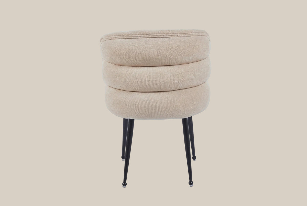 Ashfield — Chaise en tissu effet lin moka, piètement métal noir — vue 3