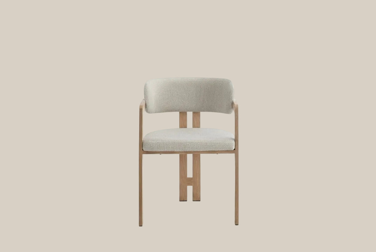 Blackwell — Chaise en grain sable, piètement effet bois — vue 2