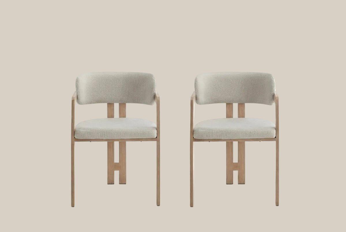 Blackwell — Chaise en grain sable, piètement effet bois — vue 4