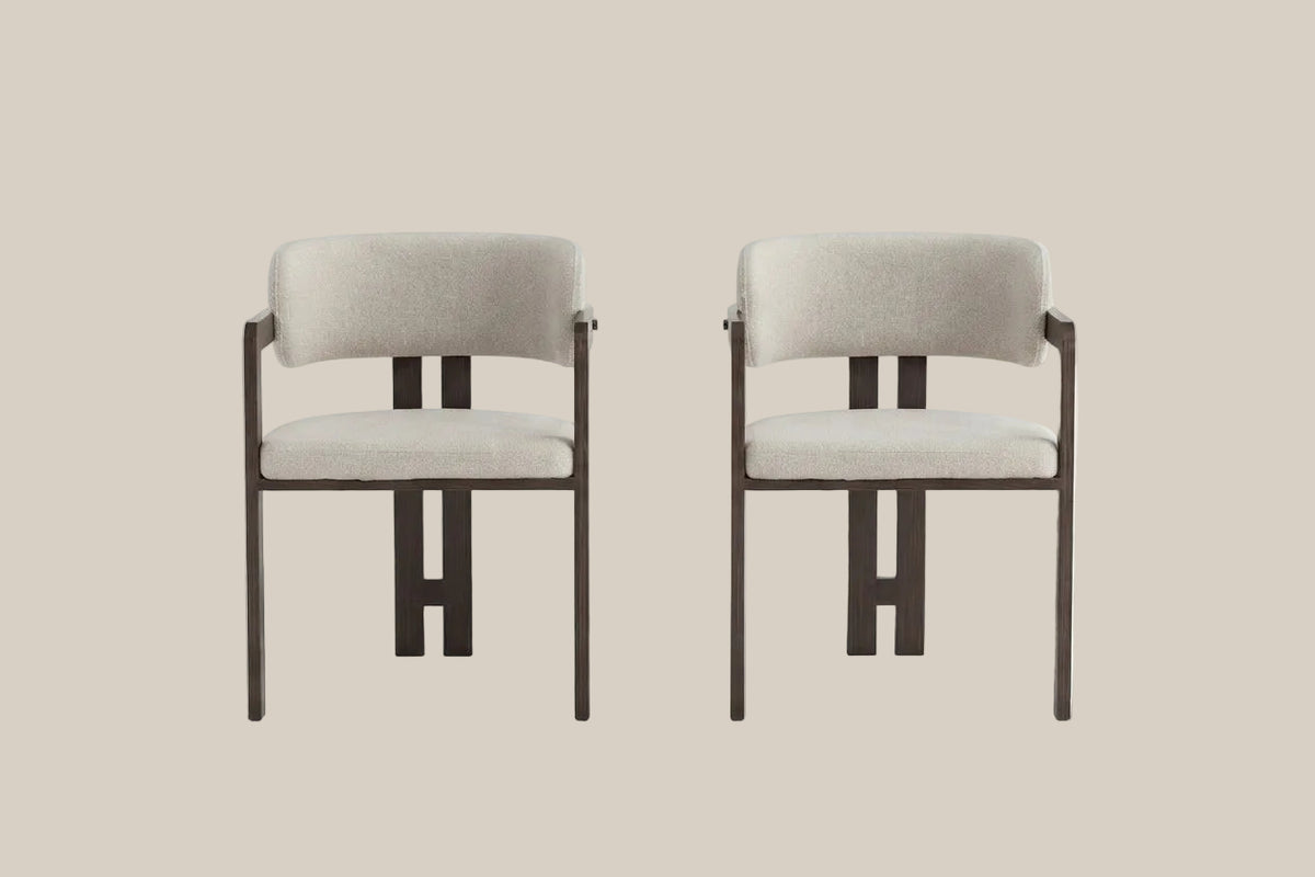 Blackwell — Chaise en grain sable, piètement effet noyer — vue 4
