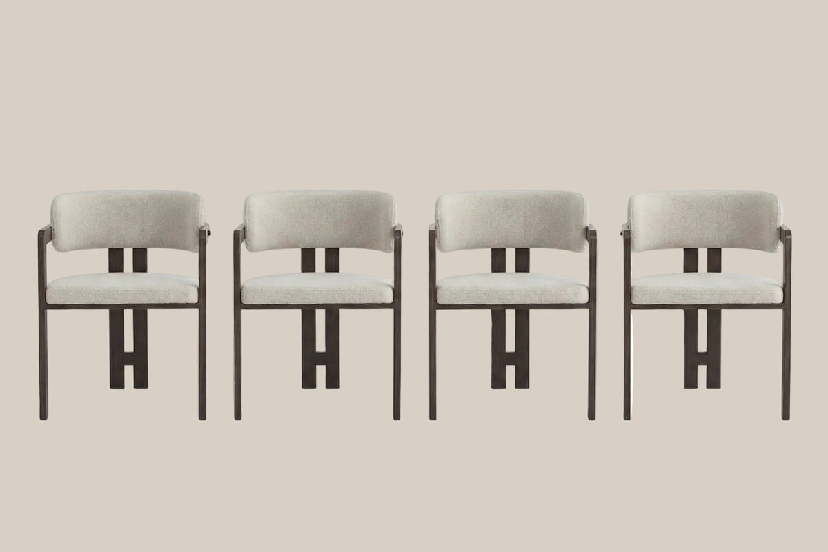 Blackwell — Chaise en grain sable, piètement effet noyer — vue 5