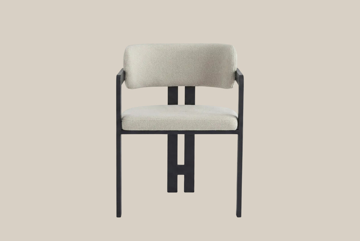Blackwell — Chaise en grain sable, piètement métal noir — vue 2