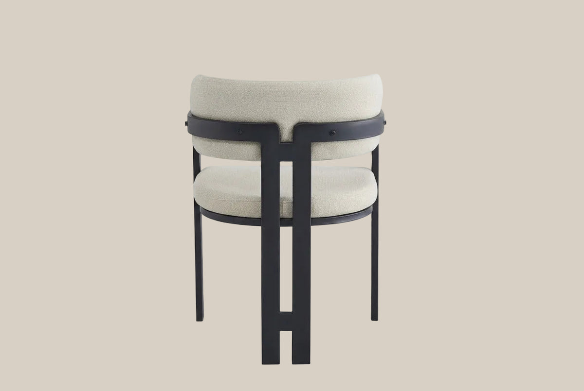 Blackwell — Chaise en grain sable, piètement métal noir — vue 3