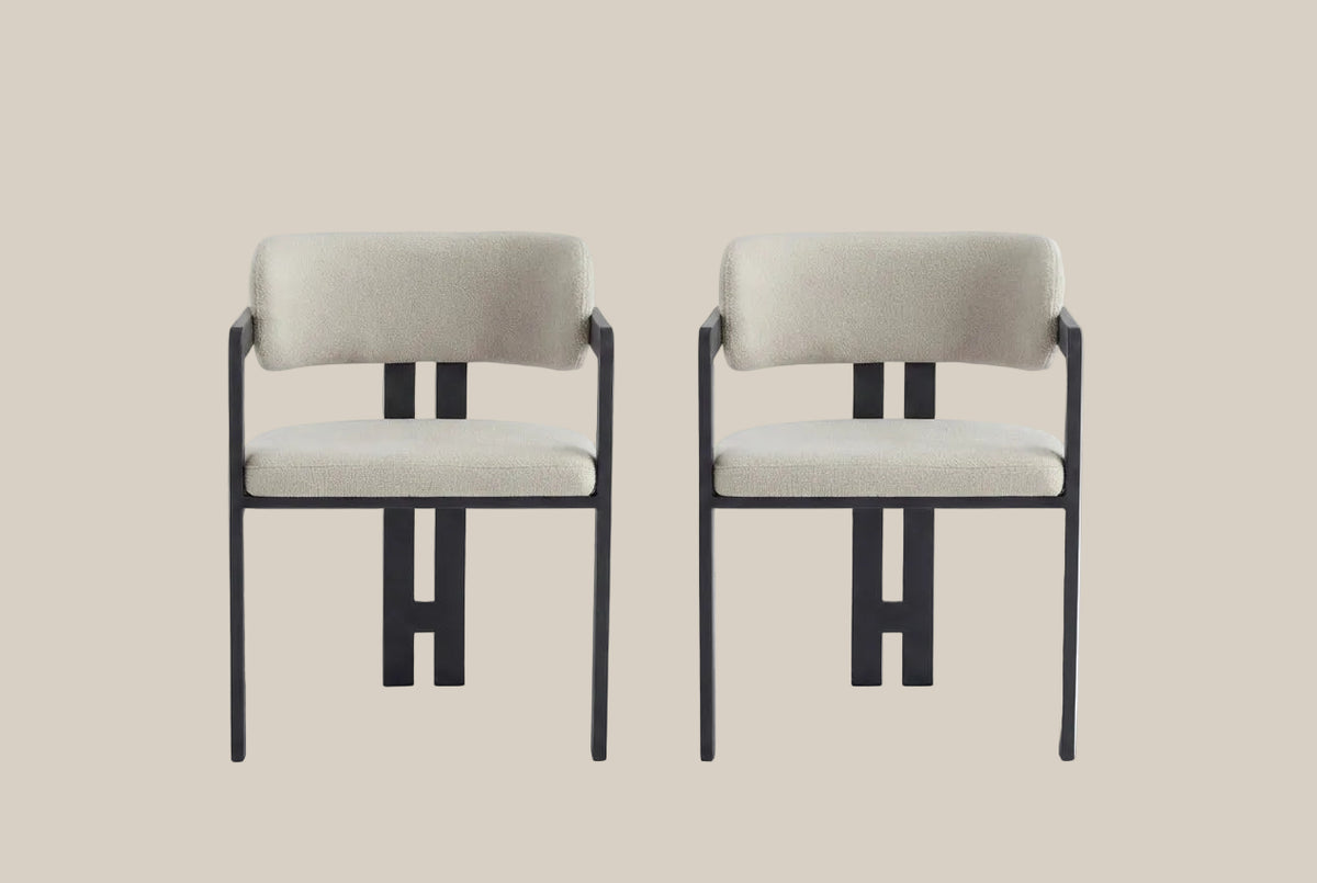 Blackwell — Chaise en grain sable, piètement métal noir — vue 4