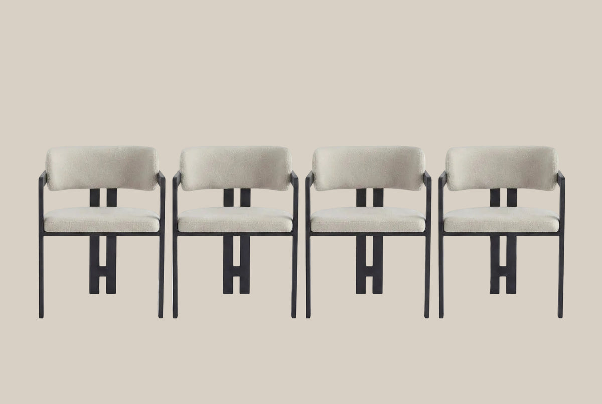 Blackwell — Chaise en grain sable, piètement métal noir — vue 5