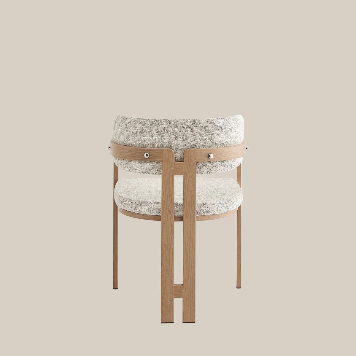 Blackwell — Chaise en tweed cappuccino, piètement effet bois — vue 3