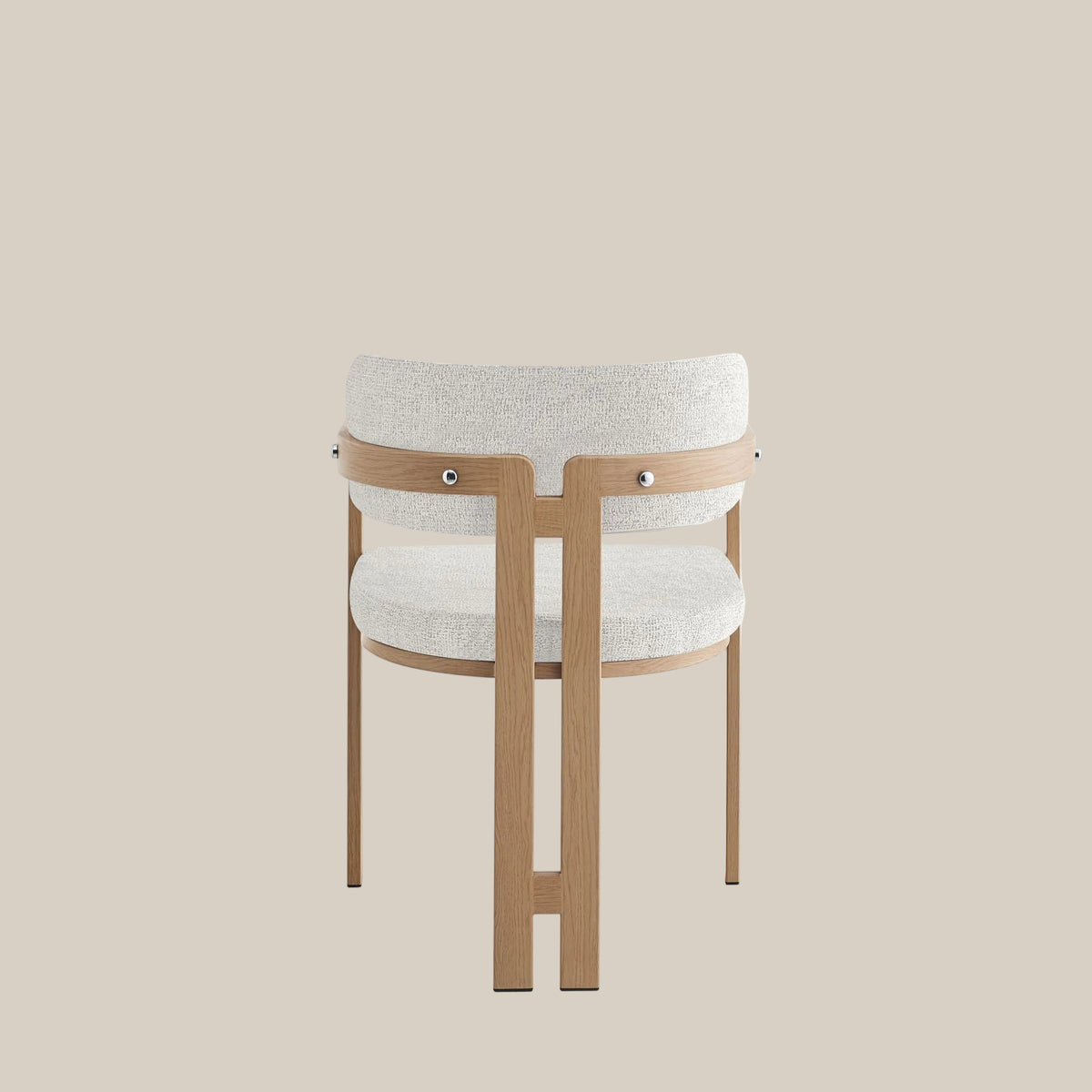 Blackwell — Chaise en tweed latte, piètement effet bois — vue 3