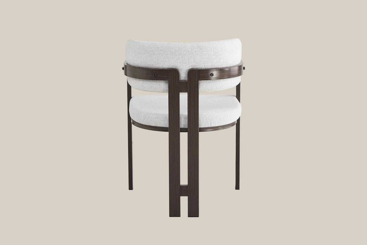 Blackwell — Chaise en tweed latte, piètement effet noyer — vue 3