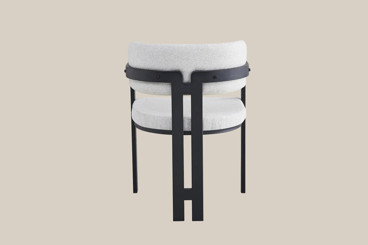 Blackwell — Chaise en tweed latte, piètement métal noir — vue 3