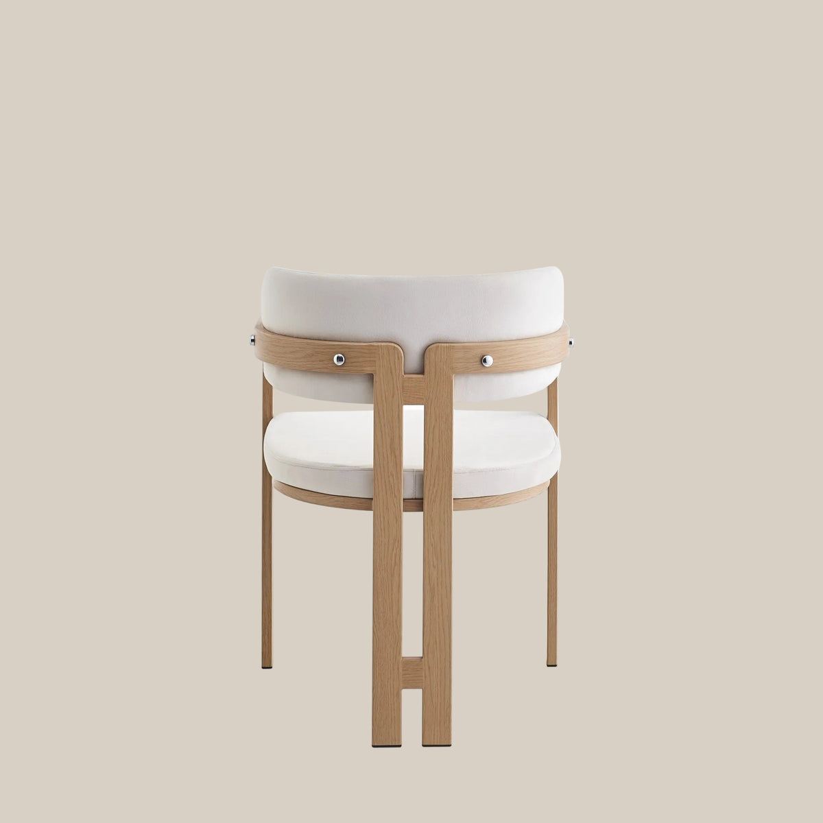 Blackwell — Chaise en velours beige, piètement effet bois — vue 3
