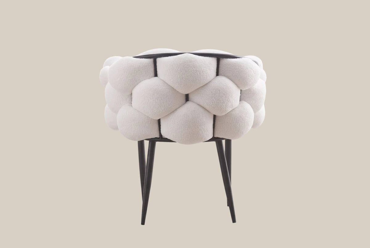 Blythwood — Chaise en doudou écru, piètement métal noir — vue 3