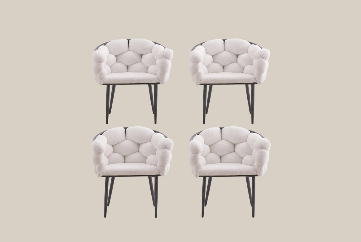 Blythwood — Chaise en doudou écru, piètement métal noir — vue 5