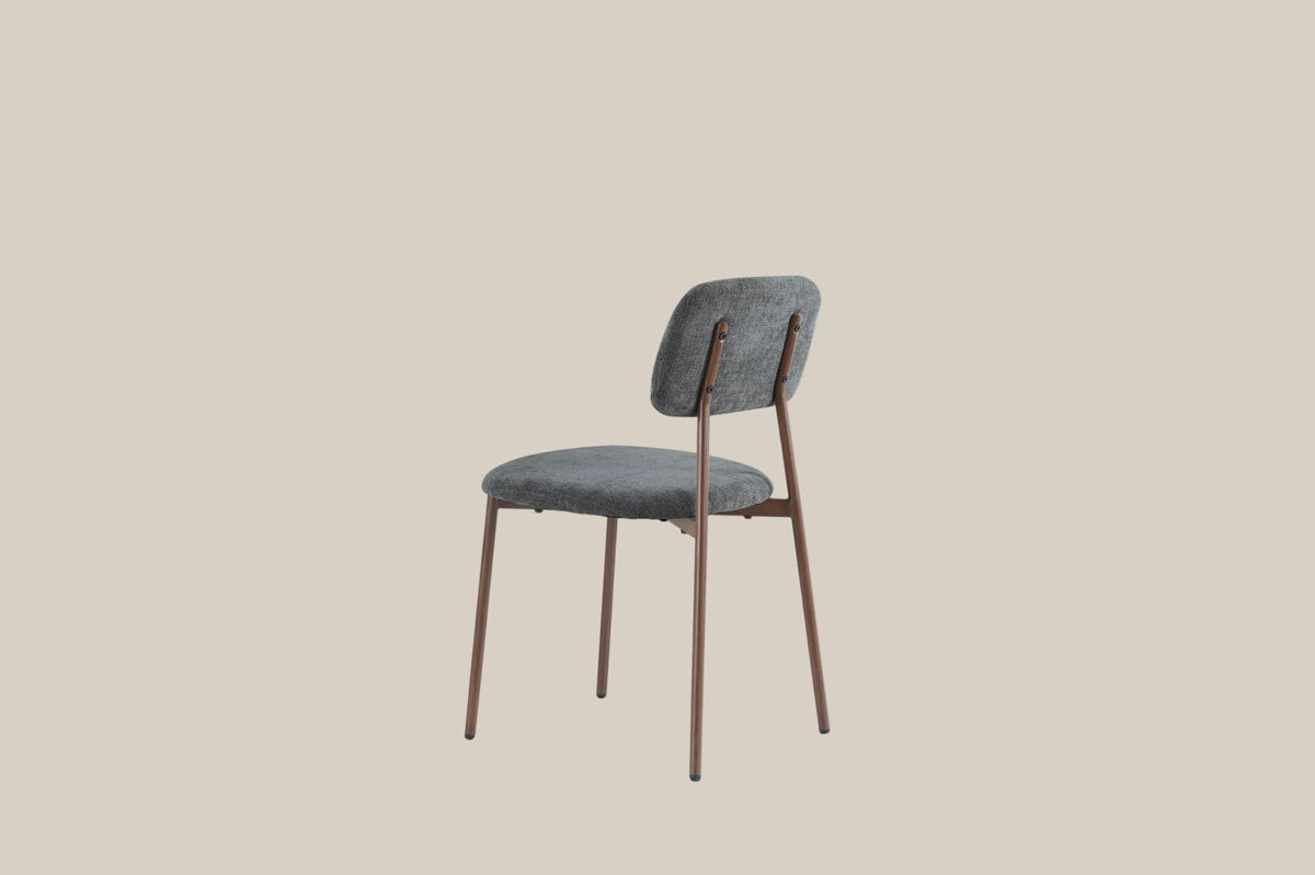 Cavendish — Chaise en tissu heritage anthracite, piètement effet noyer — vue 3