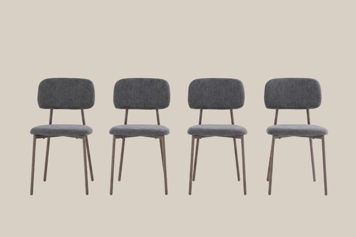 Cavendish — Chaise en tissu heritage anthracite, piètement effet noyer — vue 5