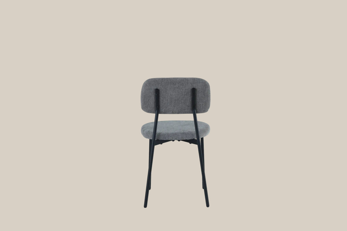 Cavendish — Chaise en tissu heritage anthracite, piètement métal noir — vue 3