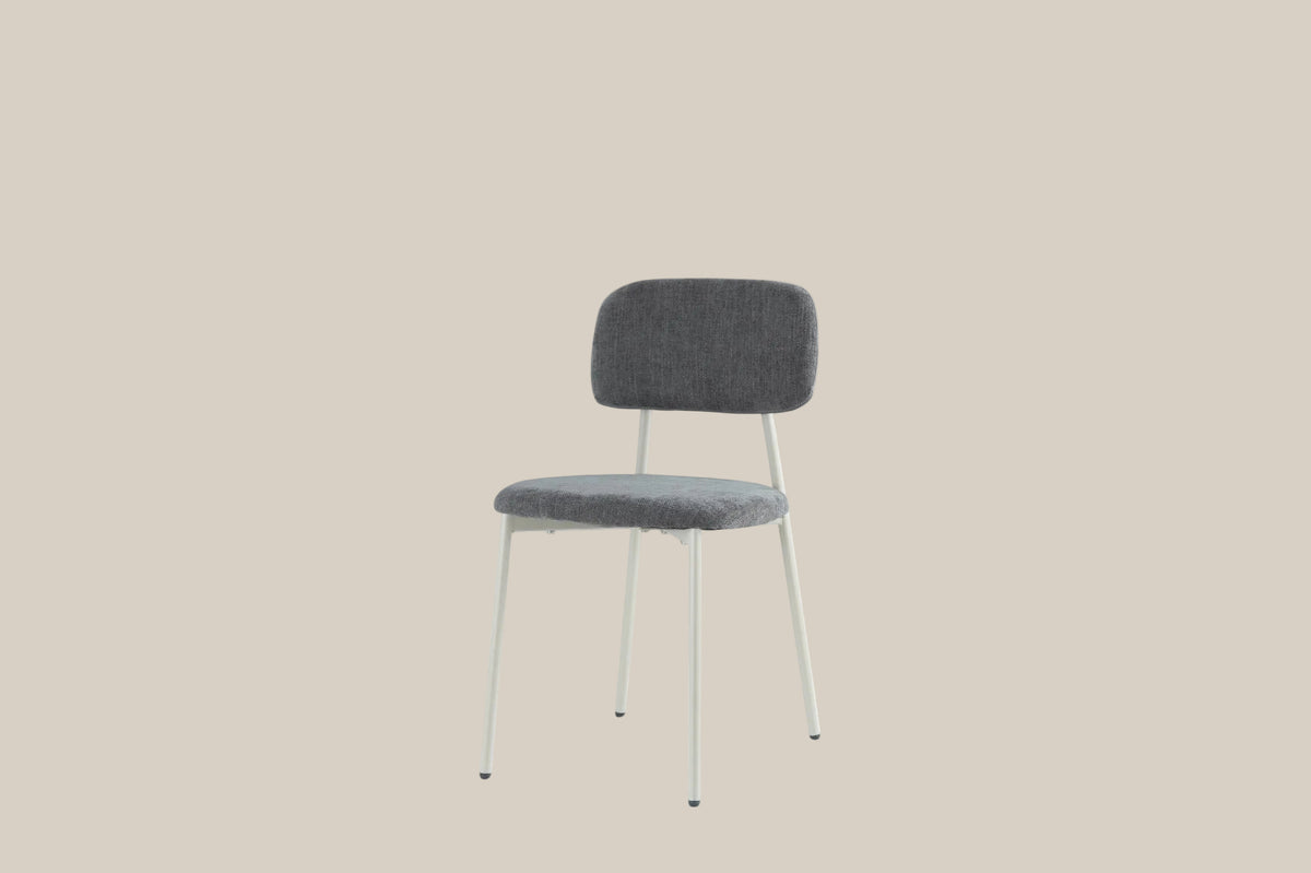 Cavendish — Chaise en tissu heritage anthracite, piètement métal taupe — vue 2
