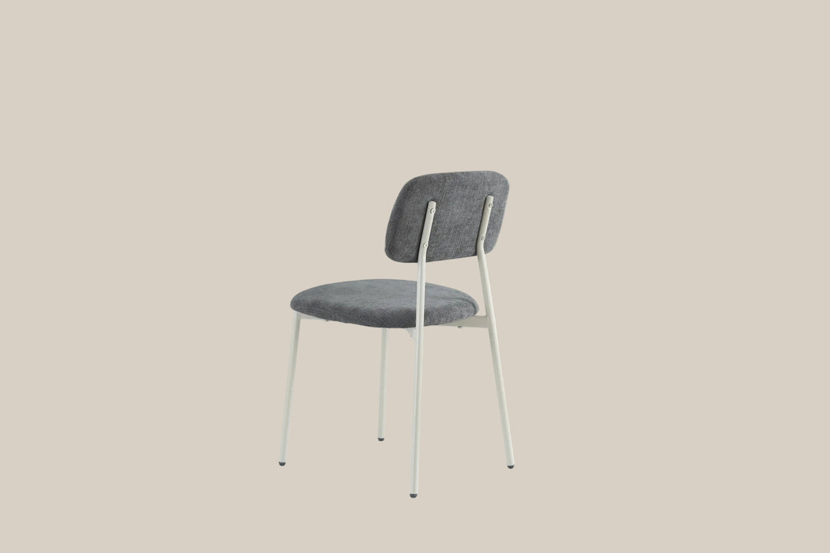 Cavendish — Chaise en tissu heritage anthracite, piètement métal taupe — vue 3