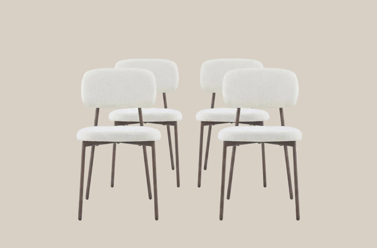 Cavendish — Chaise en tissu heritage beige, piètement effet noyer — vue 5