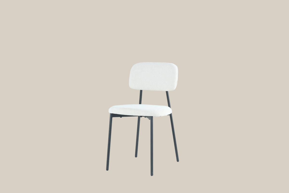 Cavendish — Chaise en tissu heritage beige, piètement métal noir — vue 2